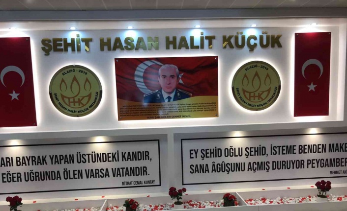 Elazığ’da şehidin adını taşıyan okulda, şehit için köşe yapıldı